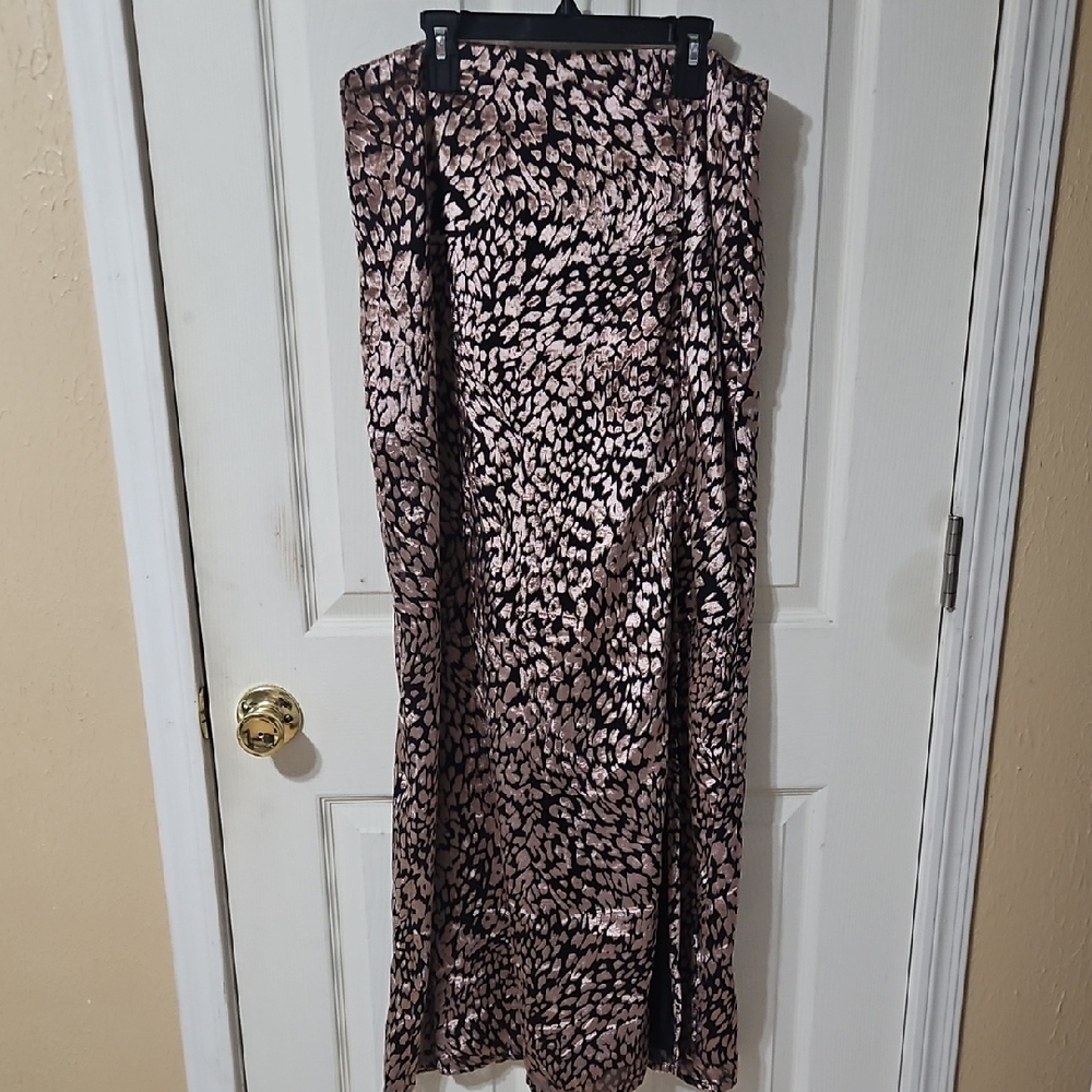 Miss Selfridge Velvet Animal Print Maxi Skirt